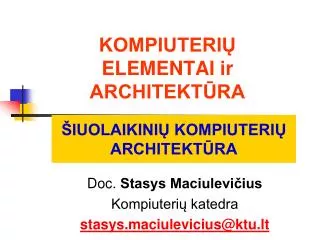 kompiuteri elementai ir architekt ra
