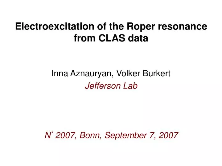 electroexcitation of the roper resonance from clas data