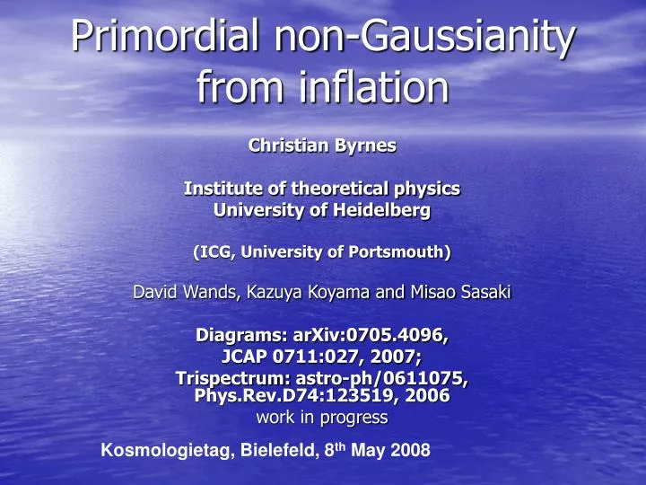 primordial non gaussianity from inflation