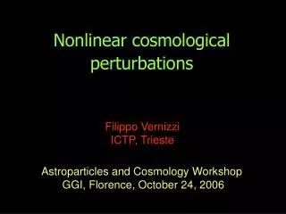 Nonlinear cosmological perturbations