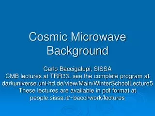 Cosmic Microwave Background