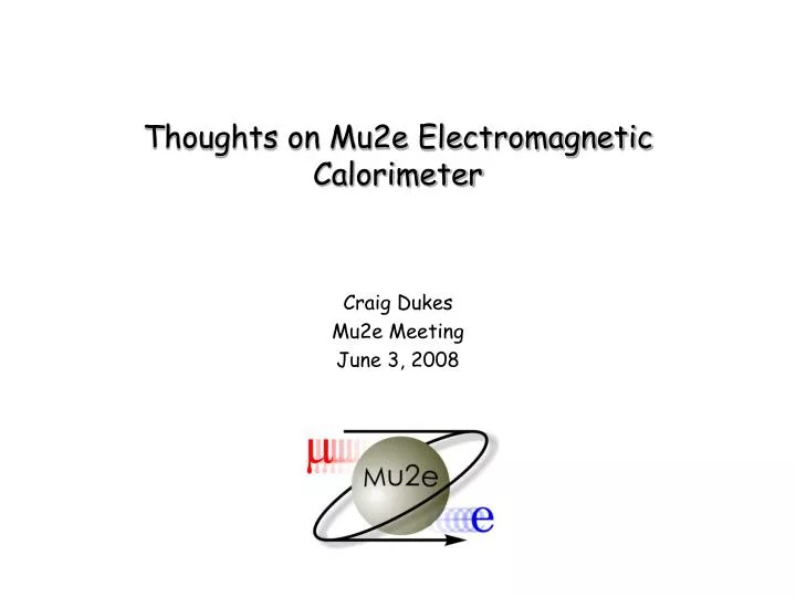 thoughts on mu2e electromagnetic calorimeter