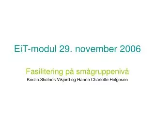 eit modul 29 november 2006