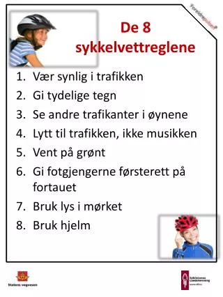 de 8 sykkelvettreglene