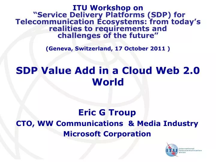 sdp value add in a cloud web 2 0 world