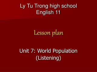 Ly Tu Trong high school English 11