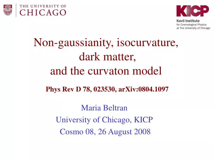 non gaussianity isocurvature dark matter and the curvaton model