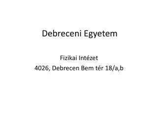 debreceni egyetem