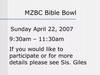 MZBC Bible Bowl