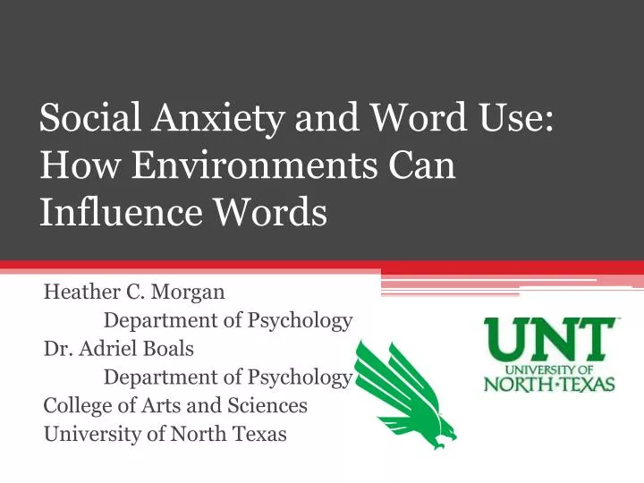 social anxiety and word use how environments can influence words
