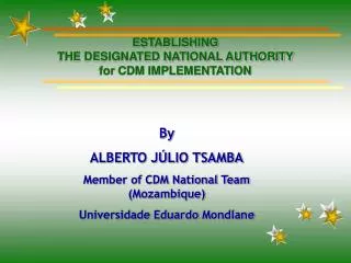 ESTABLISHING THE DESIGNATED NATIONAL AUTHORITY for CDM IMPLEMENTATION