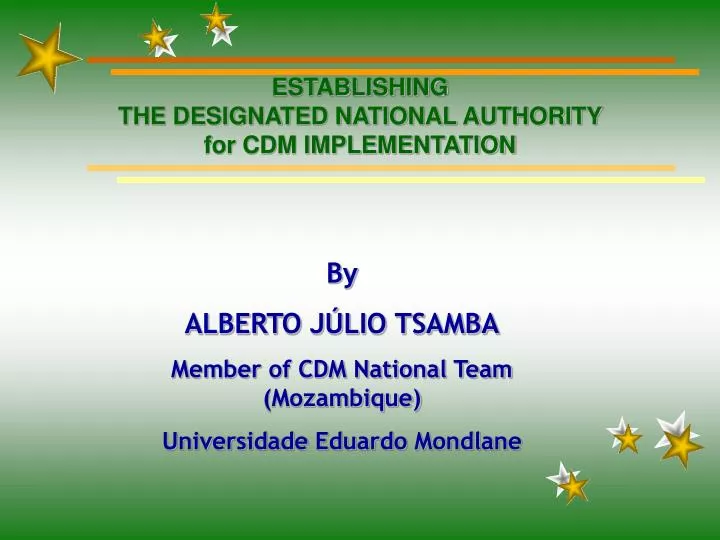 establishing the designated national authority for cdm implementation
