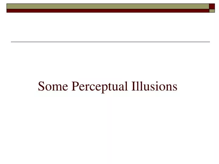 some perceptual illusions
