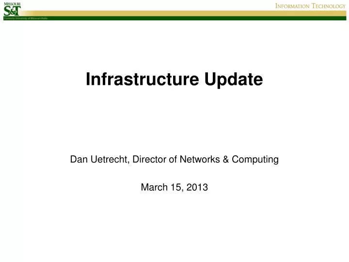 infrastructure update