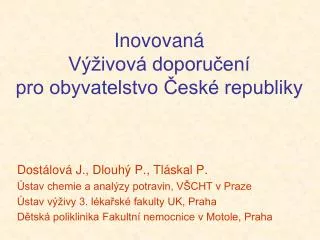inovovan v ivov doporu en pro obyvatelstvo esk republiky