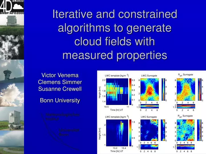 iterative and constrained algorithms to generate cloud fields with measured properties