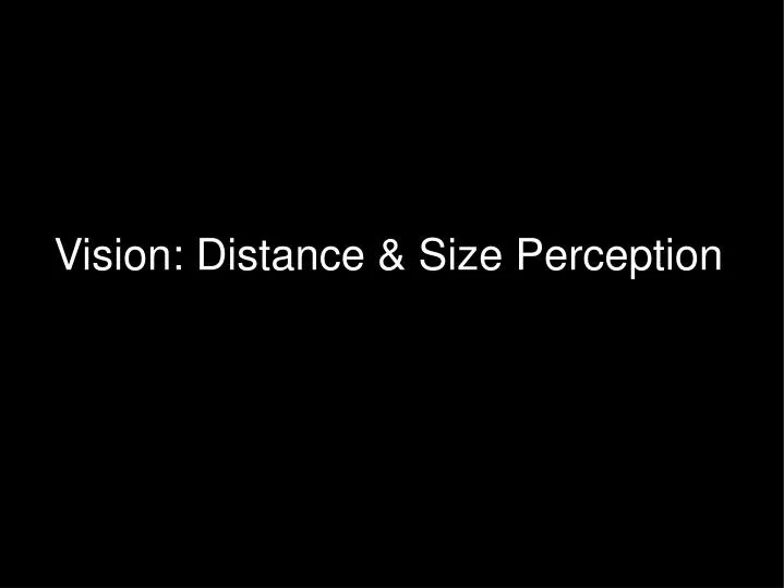 vision distance size perception