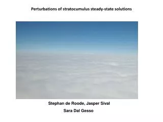 Perturbations of stratocumulus steady-state solutions
