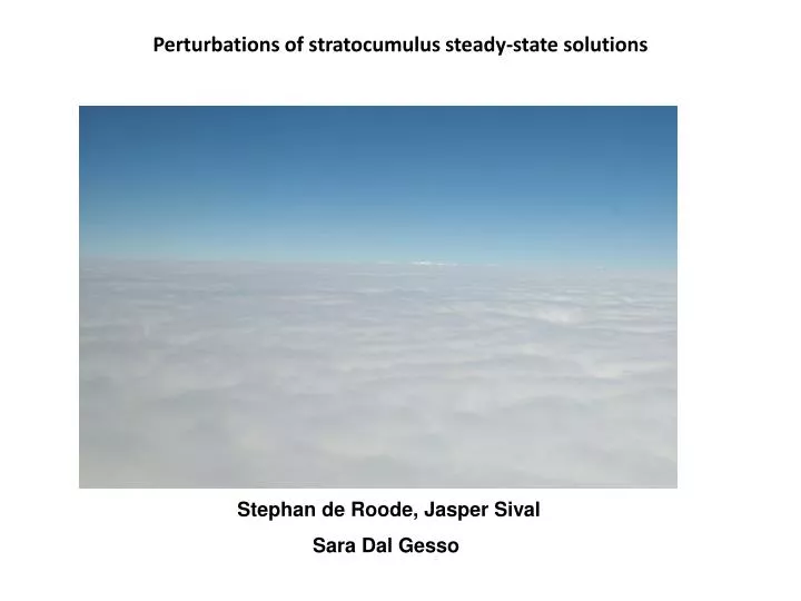 perturbations of stratocumulus steady state solutions