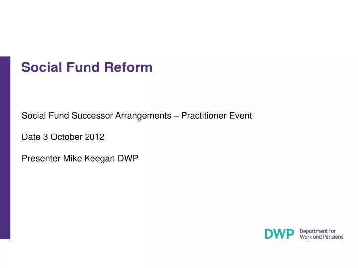 social fund reform