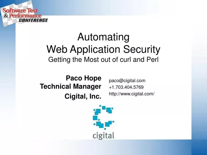 automating web application security getting the most out of curl and perl