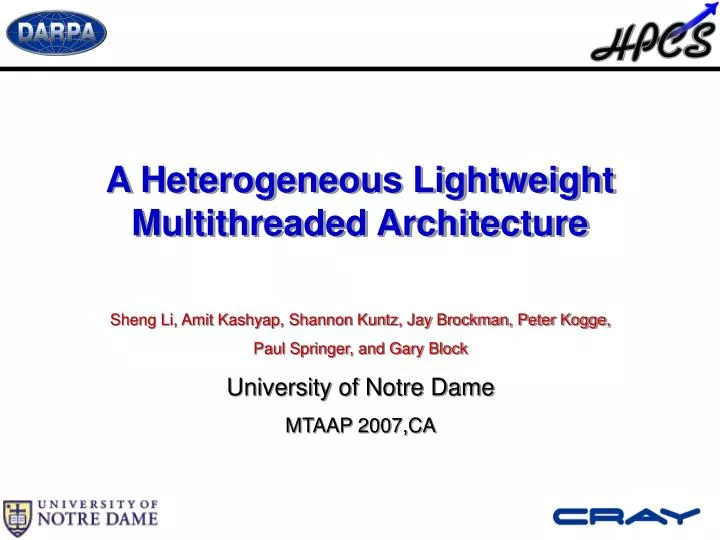 a heterogeneous lightweight multithreaded architecture