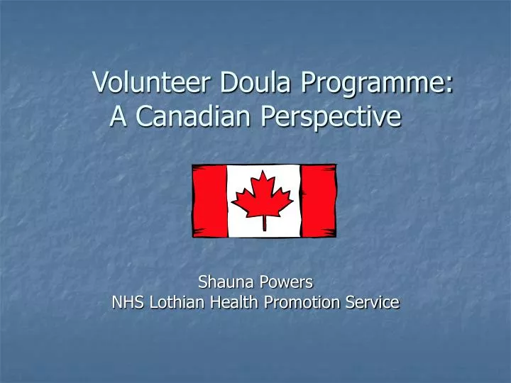 volunteer doula programme a canadian perspective