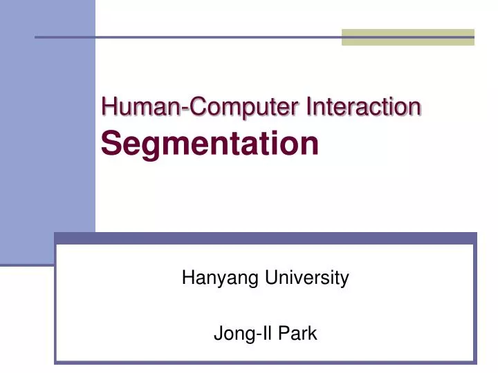 human computer interaction segmentation