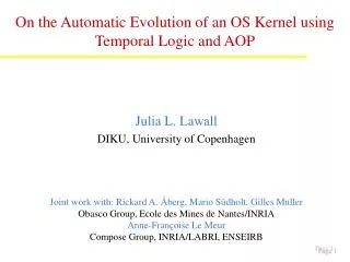 On the Automatic Evolution of an OS Kernel using Temporal Logic and AOP