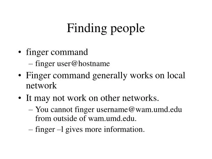 finding people