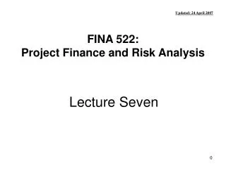 Lecture Seven