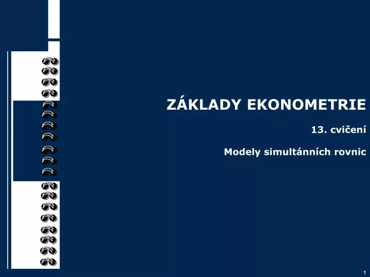 z klady ekonometrie 13 cvi en modely simult nn ch rovnic