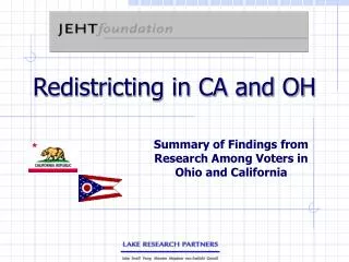 Redistricting in CA and OH