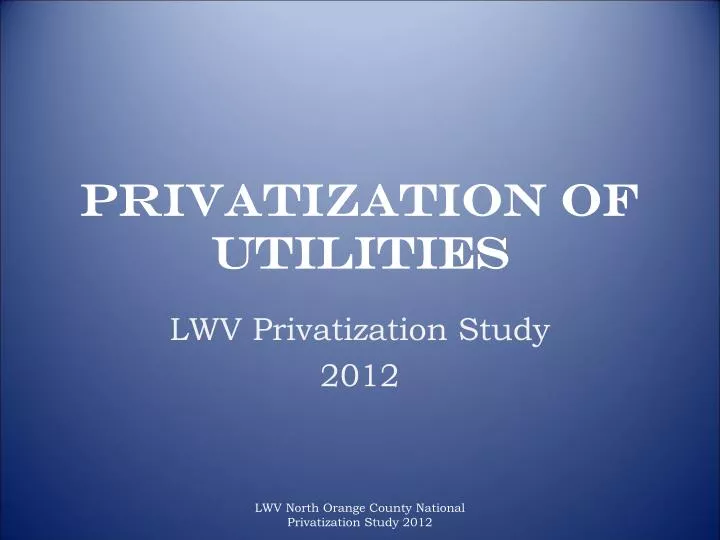 privatization of utilities