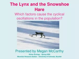 The Lynx and the Snowshoe Hare Which factors cause the cyclical oscillations in the population?