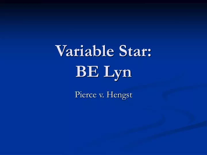 variable star be lyn