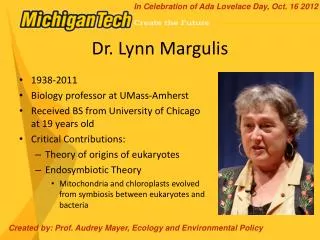 Dr. Lynn Margulis
