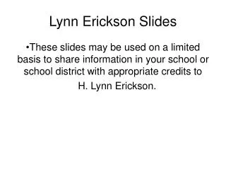 Lynn Erickson Slides