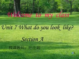 Welcome to my class Unit 7 What do you look like? Section A ????????