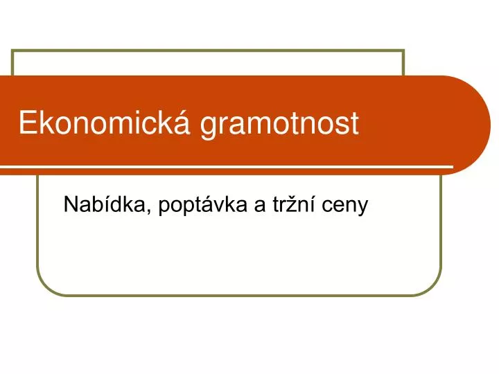 ekonomick gramotnost