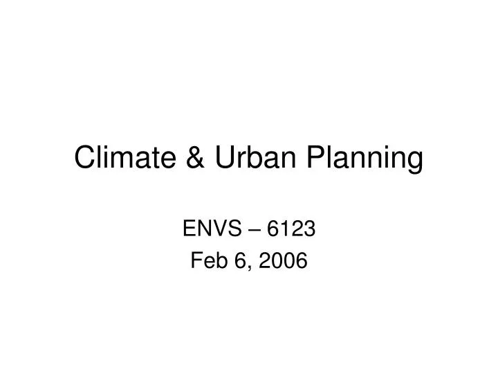 climate urban planning
