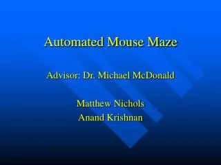 Automated Mouse Maze