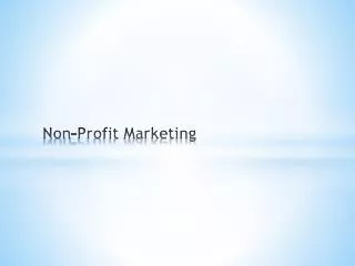 Non-Profit Marketing