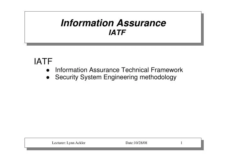 information assurance iatf