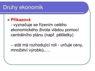 druhy ekonomik