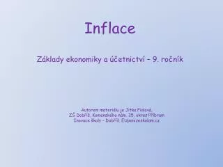 inflace z klady ekonomiky a etnictv 9 ro n k