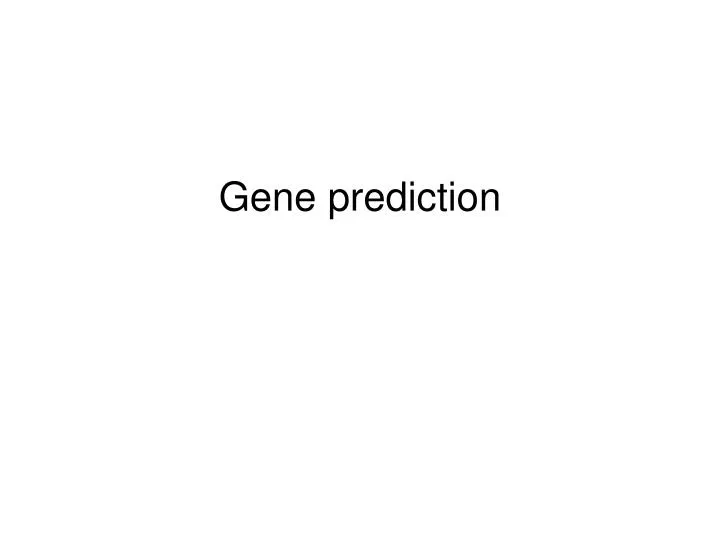 gene prediction
