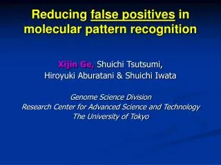 Reducing false positives in molecular pattern recognition