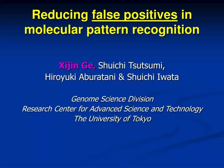reducing false positives in molecular pattern recognition