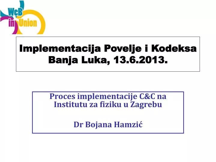 implementacija povelje i kodeksa banja luka 13 6 2013